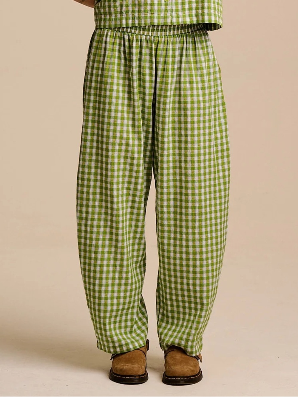 🌷 L&Y Freddie Trouser in Green Tulip Gingham 🌷